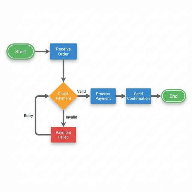 Payment processing flowchart generated by DrawGPT